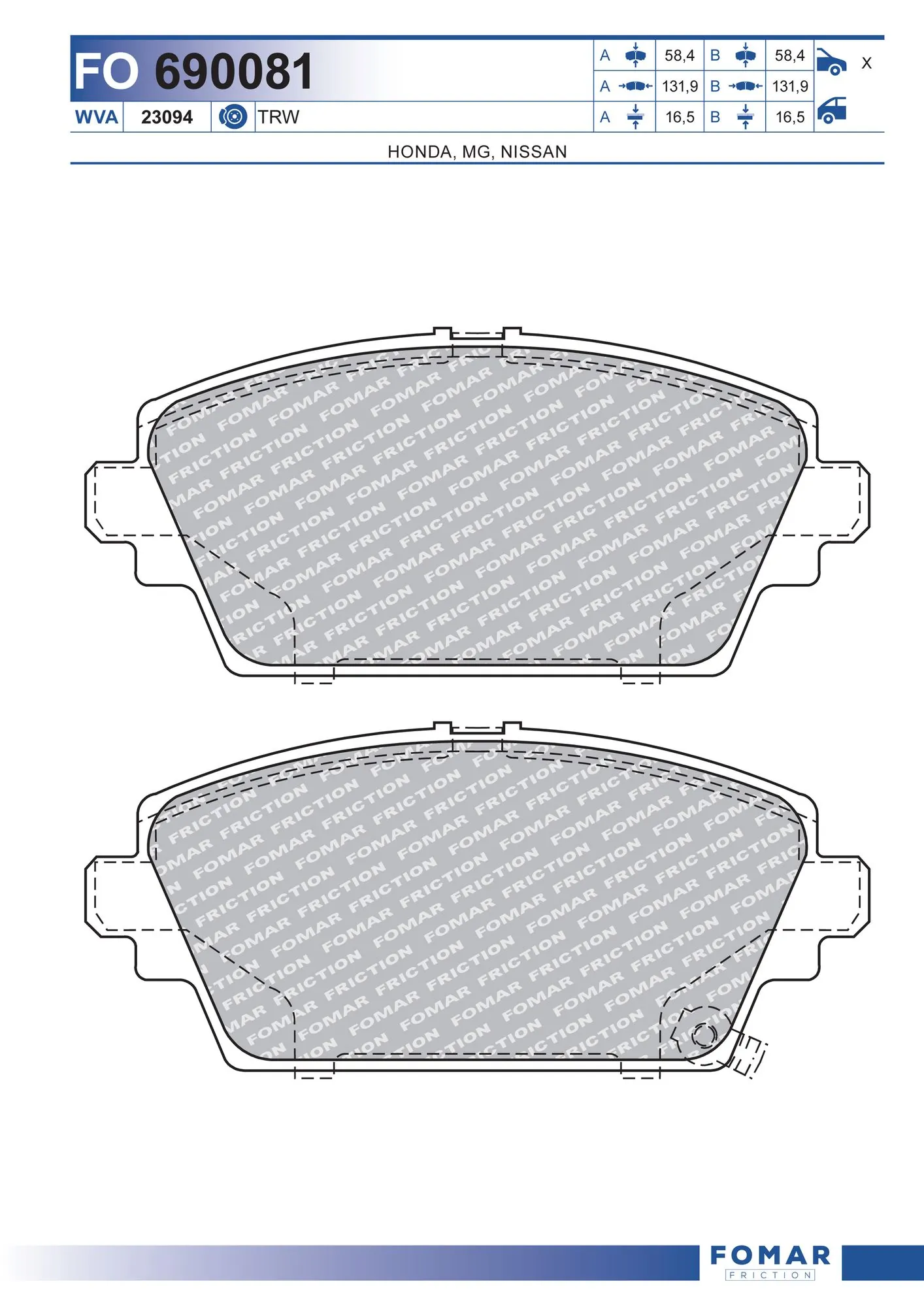 Brake Pad Set, disc brake